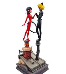 RARE Zag Store Art Resin Limited Edition Miraculous Ladybug and Cat Noir  Figure Collectible 