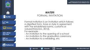 Check spelling or type a new query. Formal Invitation Bahasa Inggris Ppt Download