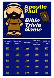 Apr 09, 2019 · old testament bible trivia questions for kids. Bible Trivia Game Apostle Paul S Life By Teach For Jesus Tpt