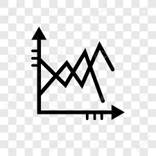 Line Chart Vector Icon Isolated On Transparent Background Line