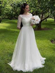 Long Sleeve A Line See Through Cheap Wedding Dresses Online Wd340 Lace Bodice Wedding Dress Bridal Dresses Lace Half Sleeve Wedding Dress