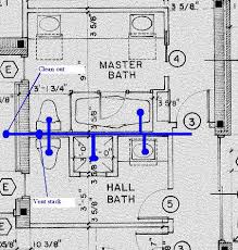 How big of drain pipe do i need for back to back sink? Relocating Toilet And Shower Tub Drain Terry Love Plumbing Advice Remodel Diy Professional Forum