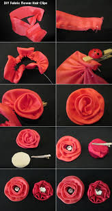 Diy Tutorial Hair Accessories Fabric Flower Hair Clips Bead Cord Fabric Flowers Diy Fabric Flowers Hair Accessories Tutorial