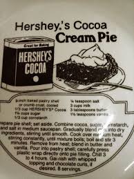 I Put This On My Comfort Food Cafe Dessert Cart Board Because I Sometimes Make The Filling And Serve As A Hershey Recipes Chocolate Pie Recipes Cocoa Recipes
