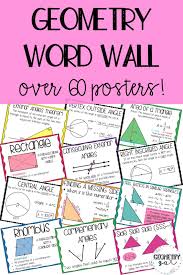 Geometry Word Wall Collection 60 Posters For Your High School Geometry Classroom Simply Print And Geometry Words Math Posters High School Free Math Lessons