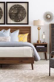 Mid Century Modern King Bed In Brown Brown Furniture Bedroom Mid Century Modern Master Bedroom Modern Master Bedroom
