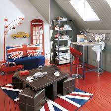 Too Much Union Jack In This For Me But Just An Idea Of How It Could Come Together To Look Quite Funky Yet Styl Union Jack Bedroom Tall Dining Table Home