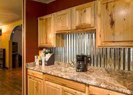 Draw a line on the back using a straightedge, slide the tin under the cutter with the line facing up and in line with the blade, and make one smooth cut. Corrugated Metal In Kitchens Design Gallery Designing Idea