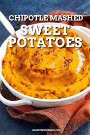 Chipotle Mashed Sweet Potatoes This Chipotle Mashed Sweet Potatoes Recipe Is Extra Cre Mashed Sweet Potatoes Sweet Potato Recipes Sweet Potato Recipes Mashed