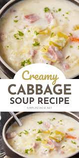 Creamy Cabbage Soup Recipe In 2020 Creamy Cabbage Soup Recipe Creamy Vegetable Soups Cabbage Soup Recipes