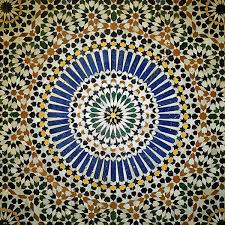 Circular Design Mosaic With Blue Circle Complex Art Islamic Mosaic Islamic Art Pattern
