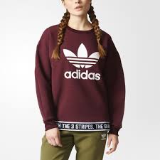 This Women S Sweatshirt Is Built With A Double Weave Fabric And Elastic Waist Hem To Give It A Modern Adidas Sweatshirt Women Sweatshirts Striped Sweatshirts