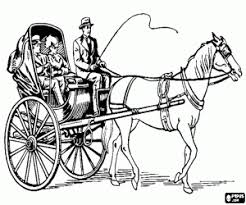 Coloring page carriage cartoon character side view vector illustration. Miscellaneous Vehicles Coloring Pages Printable Games
