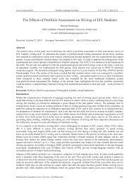 No one likes writing them, and recruiters just skim them. Pdf The Effects Of Portfolio Assessment On Writing Of Efl Students