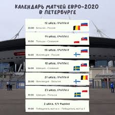 Где и когда пройдут все матчи. Polnoe Raspisanie Matchej Evro 2020 V Peterburge Infografika Nevasport