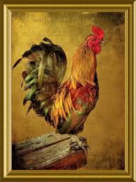 Beautiful Rooster On A Log Farm Scene 607 Art Print Fabric Etsy Rooster Painting Rooster Art Chicken Art