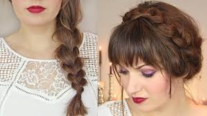 Cute Hairstyles For Thin Hair Thick Braid Milkmaid Updo Youtube Obviously, you will need long locks for this. cute hairstyles for thin hair thick braid milkmaid updo