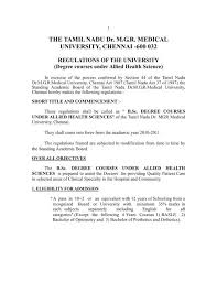 The chemicals or raw materials that exist before the reaction are called. B Sc Degree Courses Under Allied Health Science Regulations
