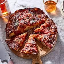 Crispy Cheesy Pan Pizza Recipe From King Arthur Flour Recipe On Food52 Recipe In 2020 King Arthur Flour Recipes Recipes Food 52