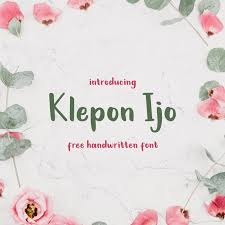 Kebetulan juga si mbahnya habis panen singkong di sawah. Klepon Ijo Font