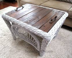 How To Replace A Glass Tabletop With A Rustic Wood Tray Pallet Furniture Outdoor Wicker Coffee Table Wicker Table