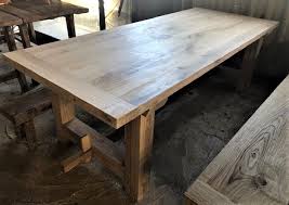 Reclaimed oak tables and shelves hand made from salvaged wood. Large Oak Kitchen Table Wells Reclamation
