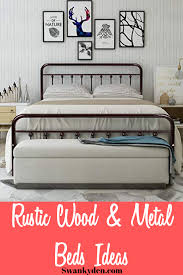 Best Wooden And Metal Rustic Bed Frames You Ll Love Rustic Bed Frame Bed Frame Rustic Bedding