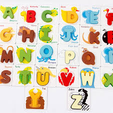 26pcs Set Baby Assembling Kid 3d Jigsaw Cartoon Animals Puzzle 26 Letters Wooden Educational Toys For Children Cc1865 Animal Puzzle Wooden Puzzles Abc Alphabet