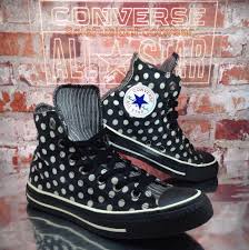 Black And White Polka Dot Shoes Women S Converse Womens All Star Polka Dot Shoes Black White Sz 6 Vintage High Tops 39 8 Ebay Converse Womens Converse Polka Dot Shoes