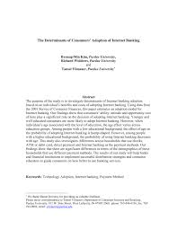 Pdf The Determinants Of Consumers Adoption Of Internet Banking