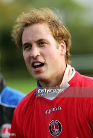 Prince William wearing a Charlton Athletic shirt, during a visit to...