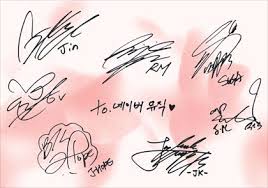 Bts Autographs Bts Bts Signatures Bts Army