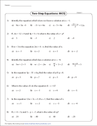 The equations only need two 'steps' to solve and can involve integers, decimals and fractions. Two Step Equation Worksheets
