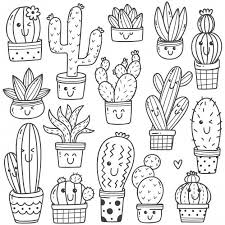 Aesthetic Black And White Cactus Drawing Set Of Cactus Plant In Kawaii Doodle Premium Vector Free Vector Freepik Vector Freeflower Freefloral Free Kawaii Doodles Cute Doodle Art Easy Doodle Art