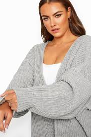 *hairs not fall out *gray color * the yarn that i used. Grey Oversized Chunky Knitted Cardigan Yours Clothing