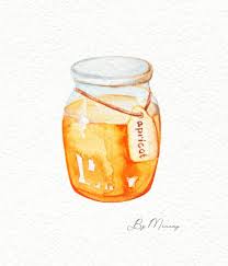 Download Watercolor Jar With Apricot Jam Apricot Jam Jelly Bean Jar Fruit Illustration PSD Mockup Templates