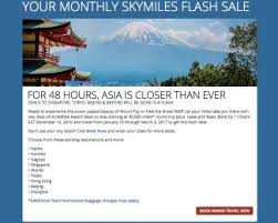 Delta Skymiles Flash Sale Select Cities In Asia