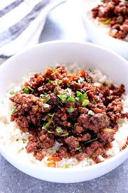 Korean Beef Rice Bowls Recipe One Of The Easiest Asian Recipes To Make With Ground Beef Carameli Rice Bowls Recipes Easy Asian Recipes Beef Rice Bowl Recipe