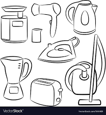 Household Appliances Vector Image On Vectorstock Fabric Doll House Quiet Book Household Appliances