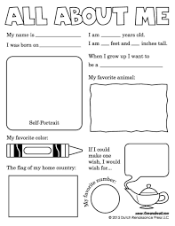All About Me Template Great All About Me Worksheetstake The Pen Of 27 Graceful All About M All About Me Printable Educational Worksheets All About Me Preschool