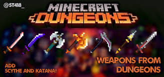 A katana is a melee weapon in minecraft dungeons. Weapons From Dungeons August Update Minecraft Pe Mods Addons