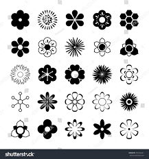 Set Of Black And White Silhouettes Of Flowers Ad Sponsored Black Set White Flowers In 2020 Flower Icons Floral Illustrations Black And White Flowers