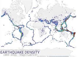 Worldwide Earthquake Density Map Amazing Maps Earthquake Map