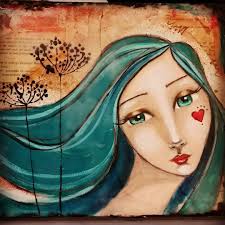 Discover The Whimsical Style Of Mixed Media Artist Karen Campbell Learn How To Draw Faces How To Sketch Fashion How To Pa Artist Art Drawings Art Techniques