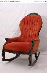 Victorian Rocking Chair Rococo Revival By Crackedvesselvintage Victorian Rocking Chair Rocking Chair White Wooden Rocking Chair