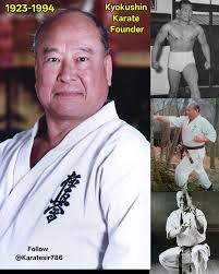 The image features Masutatsu "Mas" Oyama, the founder of Kyokushin Karate.  Mas Oyama (1923-1994) was a Korean-Japanese karate master who founded the  Kyokushin style of karate in 1964. Kyokushin, meaning "The Ultimate