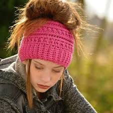Pretty N Pink Ponytail Hat, Messy Bun Hat