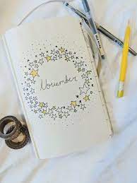 November Bullet Journal Cover Star Theme Bullet Journal Gifts Bullet Journal Cover Page Bullet Journal Ideas Pages