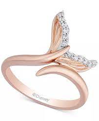 Macy S Enchanted Disney Diamond Ariel Mermaid Tail Ring 1 20 Ct T W In 14k Rose Gold Reviews Rings Jewelry Watches Macy S In 2021 Disney Princess Jewelry Princess Jewelry Mermaid Jewelry