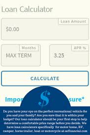 online loan calculator for recreational vehicles motorhome